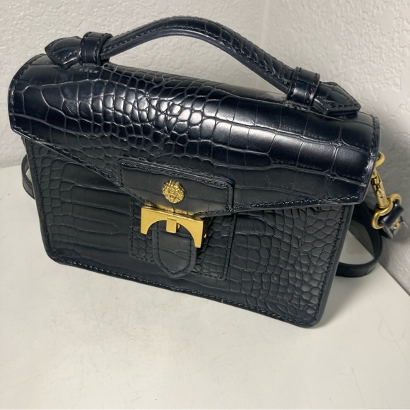 Anne Klein Small Serena Embossed Top Handle Cross Body Satchel - Picture 1 of 8